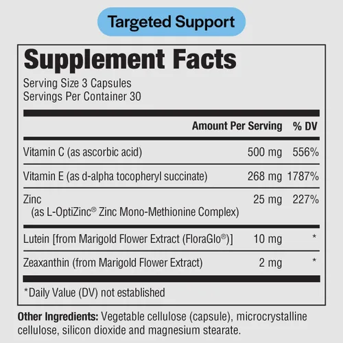 Vista 2 de PureFormulas Pure Eye Support Suplemento de luteína y zeaxantina - 90 cápsulas vegetarianas