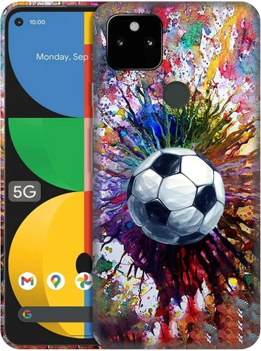 Vista 8 de GlamCase for Google Pixel 5a 5G, Pixel 5a Case - Basketball On Fire Printed Cute Slim Fit Hard Plastic Protective Designer Back Phone Case/Cover for