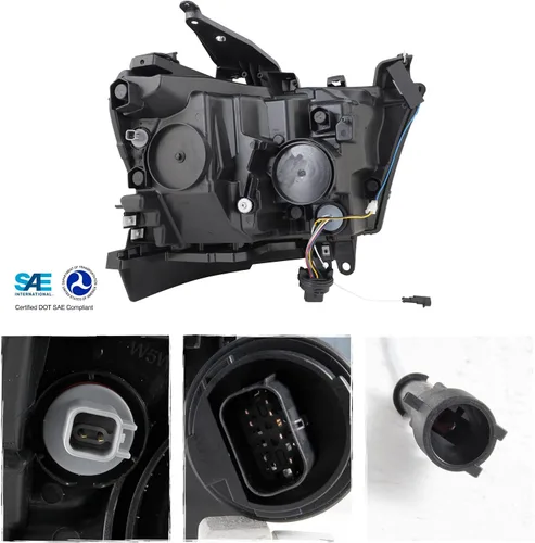 Vista 2 de AKKON - Compatible con Dodge RAM 1500 modelo halógeno 2019-2024 con proyector dual actualizado + faros de barra de luz secuencial LED completo