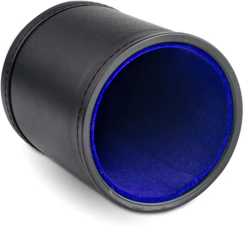 Vista 4 de Taza de dados de cuero para juegos de mesa, forro de fieltro naranja
