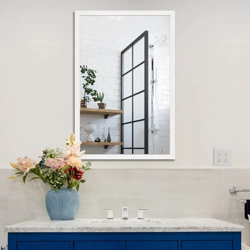 Vista 7 de BOMINICA Espejo de Pared Rectangular Enmarcado Decorativo 12" x 16" para Baño, Sala de Estar, Tocador, Negro