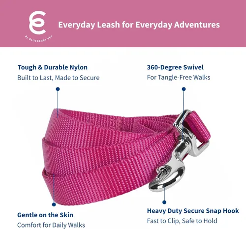 Vista 10 de Blueberry Pet - Correa Essentials clásica para perro con más de 20 colores, duradera, doble asa y de cuerda