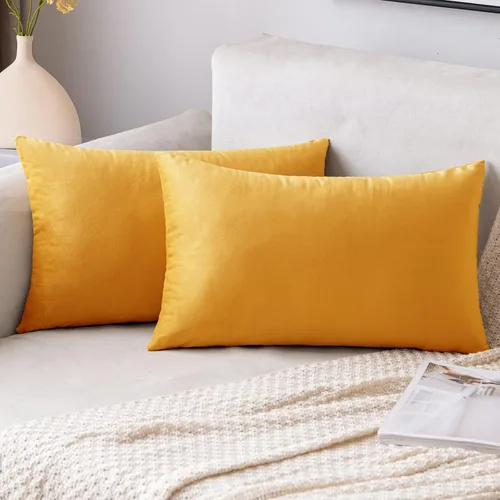Vista 14 de EMEMA - Paquete de 2 fundas de almohada de terciopelo decorativas, fundas de cojín cuadradas suaves y sólidas para sofá, dormitorio, silla, Verde