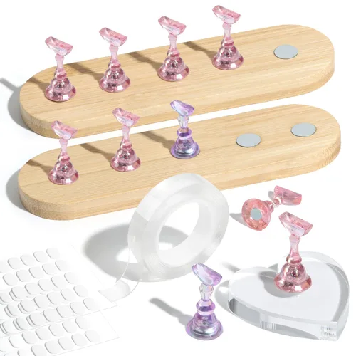 Vista 31 de Modelones - Juego de pegamento en gel para uñas de 9 en 1 con cepillo, gel de uñas de 15 ml para strass, gel de base, kit de gel de uñas de arte