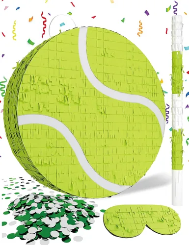 Vista 11 de Piñata de fútbol – Incluye palo de madera, vendaje de ojos y confeti – 13 x 13 x 3 pulgadas – Perfecto para decoraciones de fiestas deportivas