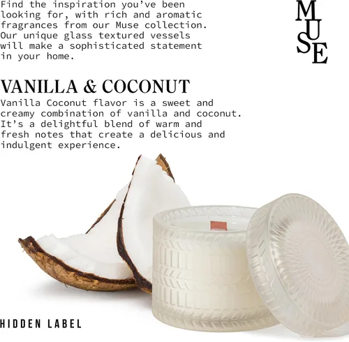Vista 4 de Hidden Label Vela decorativa en frasco, rosa y sándalo + velas perfumadas de vainilla y coco, velas con mecha de madera