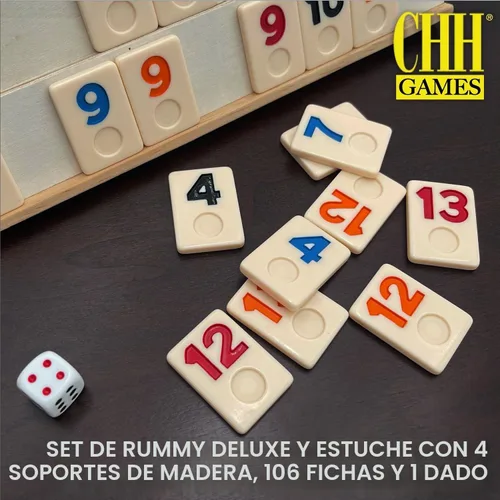 Vista 2 de Rummy de lujo con los estantes de madera en la caja