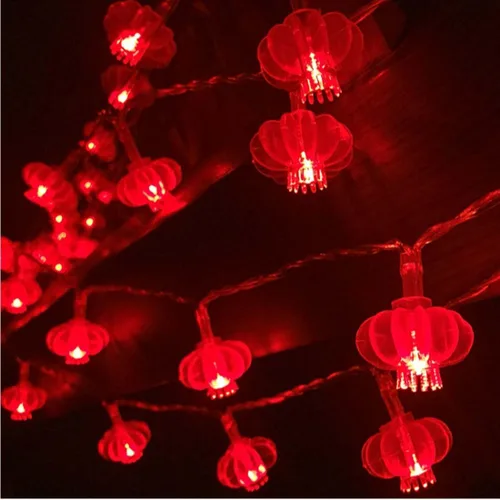 Vista 4 de Guirnalda de luces rojas de 32.8 pies, 100 luces LED enchufables, impermeables, 8 modos, luces de decoración con control remoto para bodas, Año