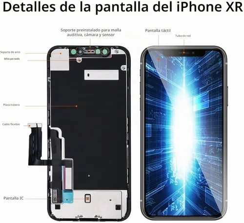 Vista 2 de Reemplazo de pantalla para iPhone XR de 6.1 pulgadas en negro, MrR.OMW 3D Touch LCD FHD Display Digitizer Frame Assembly para A1984, A2105, A2106