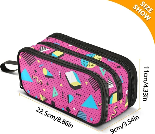 Vista 3 de Estuche para lápices de gran capacidad de los años 80 y 90, bolsa para lápices, oficina, escuela, bolsa grande para bolígrafos con almacenamiento