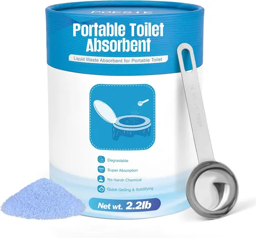 Vista 7 de Poesie Polvo de Gel Absorbente Poo para Inodoro Portátil Camping Senderismo Exterior Resolución de Orinal Portátil