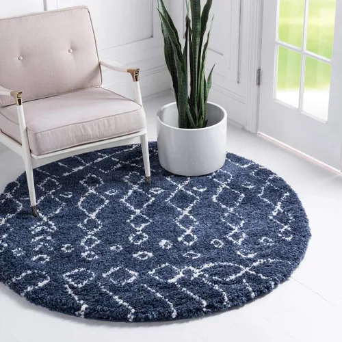 Vista 23 de Unique Loom Rabat Shag Collection - Alfombra geométrica (2 pies x 4 pies 1 pulgada, marfil puro/gris)