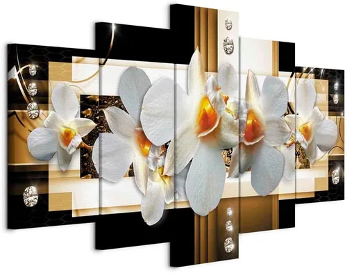 Vista 52 de Lienzo decorativo con impresión artística de diseño de orquídea de Artgeist Orquídea #01