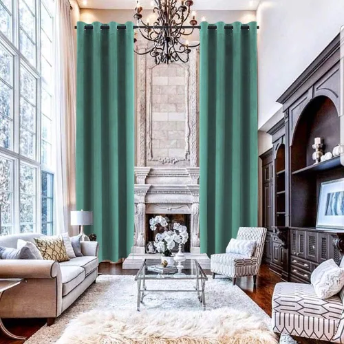 Vista 11 de Cortinas de lujo suaves de terciopelo extra largas, colección de franela hecha a medida Multicolor