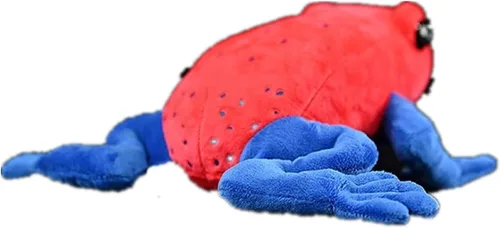 Vista 4 de Tiny Heart Juguete de peluche de rana de dardo venenoso de fresa de simulación, lindo y realista de fresa, rana de dardo de fresa, figuras