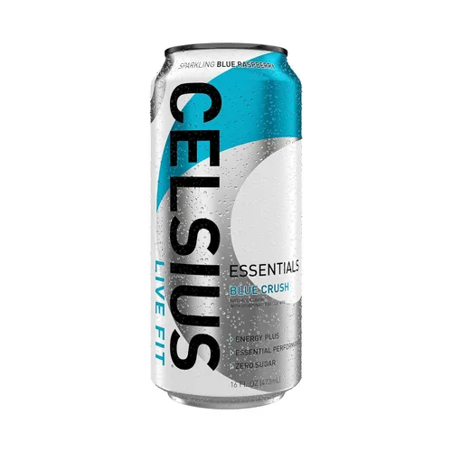 Vista 5 de CELSIUS ESSENTIALS™ Sparkling Blue Crush, bebida energética de rendimiento sin azúcar, 16 onzas líquidas (paquete de 12)