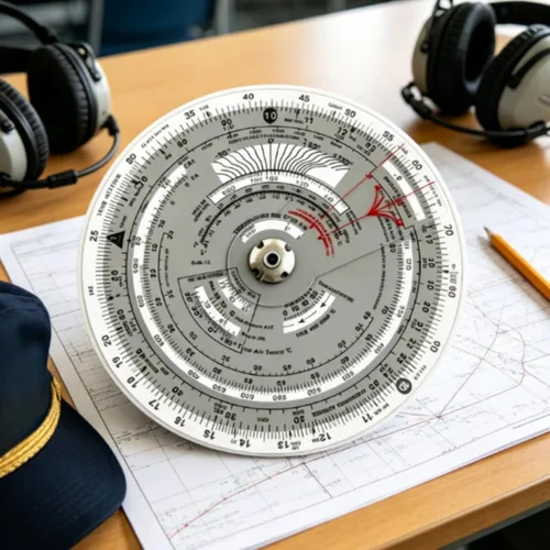 Vista 6 de Portable Aviation Computer fine Detail Markings, Circular Slide Rule, Compact, E6B-Aviation Computer, for Cockpit
