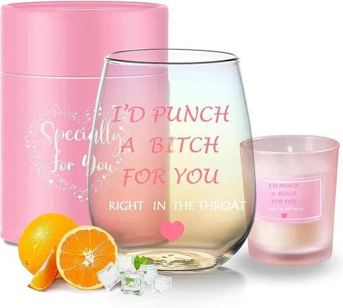 Vista 10 de Yalucky Regalos para mujer amiga, vaso de vidrio de 16.2 fl oz, regalos de cumpleaños para mujer, Llaveros para mujeres, regalo de graduación