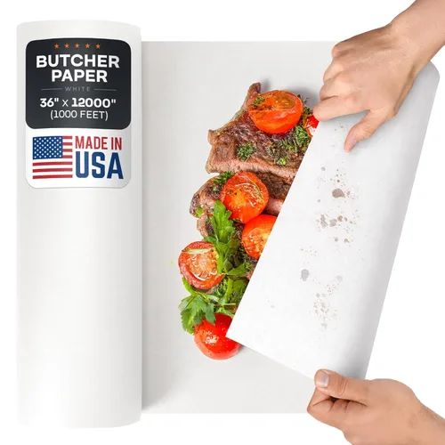 Vista 14 de Papel de carnicero negro de 18 x 2160 pulgadas (180 pies) – Rollo de papel de carnicero natural hecho en Estados Unidos para carne y pescado, sin