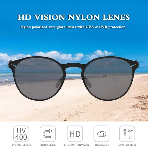 Vista 6 de Fullgren Gafas de sol polarizadas de polígono de gran tamaño para mujeres y hombres, persianas vintage UV400, clásicas grandes gafas de sol de metal