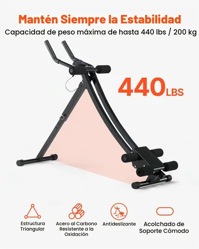 Vista 3 de VEVOR AB Workout Machine, Ab Workout Equipment at Home Gym, Core & Abdominal Trainers for Women, 440 lbs Weight Capacity Strength Training Ab
