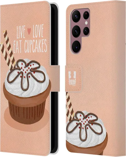 Vista 352 de Head Case Designs Assortment Cupcakes Happiness Leather Wallet Case Compatible with Samsung Galaxy A07 4G Surtido