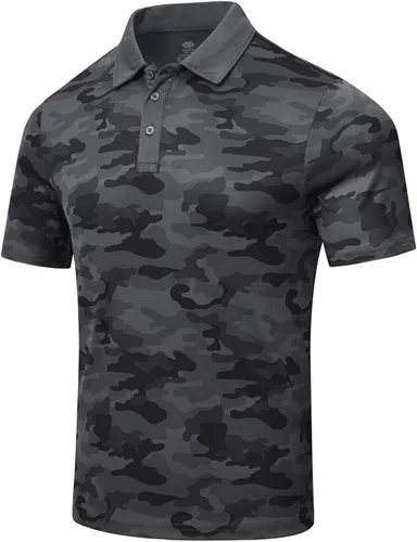 Vista 3 de MoFiz Conjunto deportivo de verano para hombre, conjunto casual de ajuste seco, manga corta, polo, corto, 2 piezas, tallas S-3XL