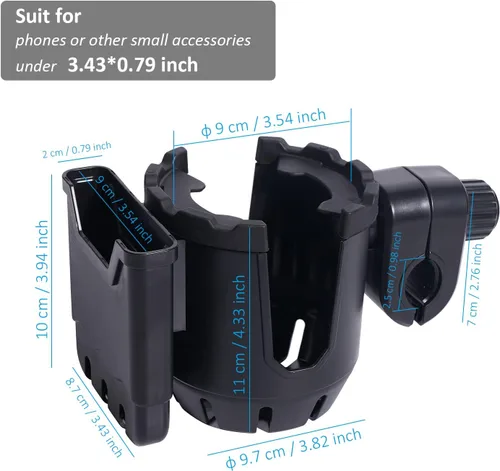 Vista 2 de EASICOZI Soporte para micrófono con soporte para teléfono, soporte universal 2 en 1 para botella de bebida para soporte de micrófono de música
