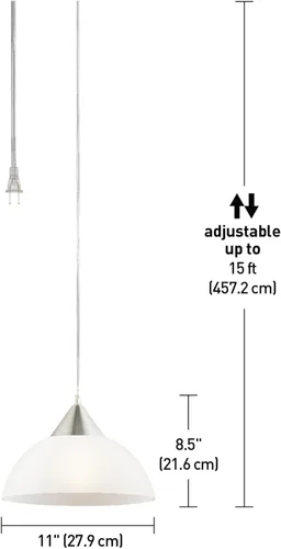 Vista 8 de Globe Electric Amris Portalámparas colgante con enchufe, de 1 luz, de 11", 64413, 60.0watts, 120 volts