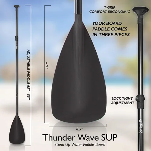 Vista 9 de SereneLife Tabla de remo inflable con accesorios de SUP premium, diseño amplio y estable, almohadilla antideslizante de EVA para jóvenes y adultos