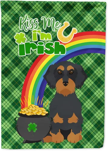 Vista 41 de Caroline's Treasures WDK4731GF - Bandera decorativa para jardín del día de San Patricio, color negro y tostado, Airedale Terrier, para jardín
