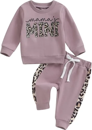 Vista 8 de GOOCHEER Conjunto de ropa de manga larga para niña pequeña, camisa y pantalones para niña, conjunto de ropa de primavera, otoño e invierno