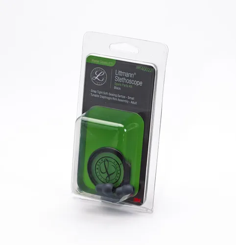 Vista 4 de 3M Littmann Kit de piezas de repuesto para estetoscopio, negro, compatible con Master Classic II™, incluye orejeras pequeñas de sellado suave a