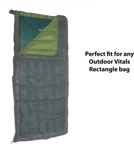 Vista 4 de Outdoor Vitals Forro para saco de dormir (carbón, rectangular/micro poliéster)