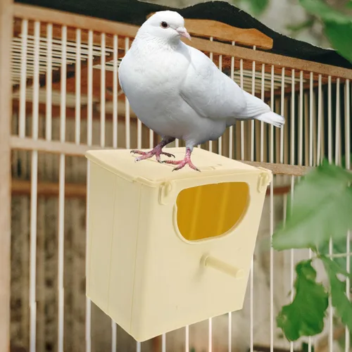 Vista 3 de Happyyami 3 unids de plástico aves anidación casa pájaro pinzón nido caja de cría montado al aire libre periquito nido caja de plástico colgante