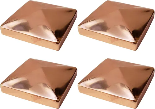 Vista 16 de Tapa de poste de pirámide de cobre macizo para postes de madera de 4 x 4 (3.5 x 3.5 pulgadas), cubierta de cobre real de calibre 20 de 0.031 in