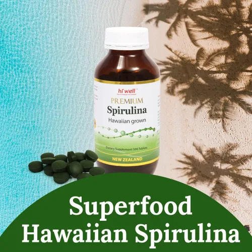 Vista 2 de Hi Well Premium Spirulina Hawaiian Grown 500Tablets