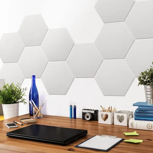 Vista 7 de Art3dwallpanels Paquete de 12 paneles acústicos autoadhesivos, paneles de pared insonorizados de 14" X 12" X 0.4", paneles de absorción de sonido