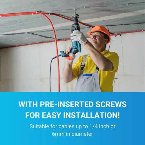 Vista 7 de STEREN Clips para cables coaxiales - Soporte para cables - Clips de revestimiento para colgar - Soporte de cable para escritorio - Abrazaderas