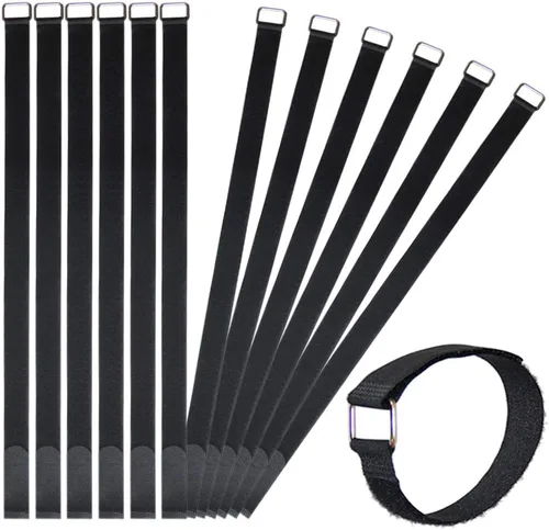 Vista 9 de Correa de cable de sujeción de gancho y bucle de 8, 12, 18, 24 y 30 pulgadas, paquete de 30 correas de sujeción de nailon reutilizables, correa