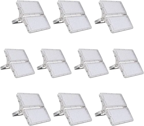 Vista 8 de papasbox Luz de inundación LED de 100 W para exteriores, luces de seguridad para exteriores de 8000 lúmenes, luces LED blancas cálidas de 3000 K