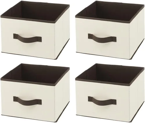 Vista 9 de mDesign Contenedor de tela para organizador de cubos, cubo de almacenamiento plegable de tela, organizador de almacenamiento plegable para armario