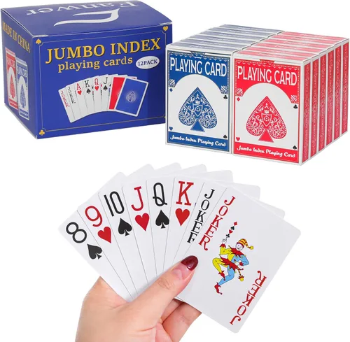 Vista 10 de Fanwer Juego de cartas con impresión grande para adultos, paquete de 2, cartas de impresión grande para personas mayores, con problemas de visión