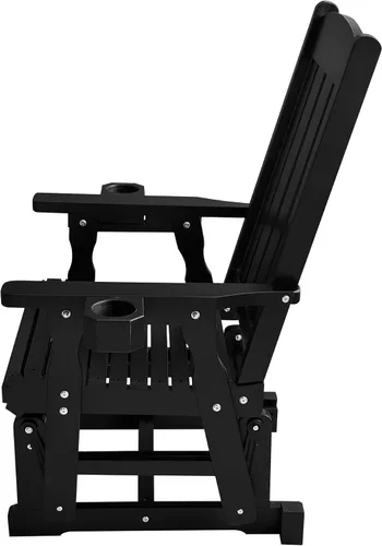 Vista 8 de Fortune Candy Planeador de madera para patio para una persona, con respaldo alto y asiento contorneado profundo, madera de abeto maciza, resistente