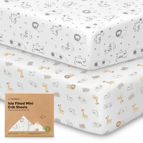 Vista 37 de Sábanas ajustadas para Pack and Play - Paquete de 2 sábanas mini para cuna para Pack N Play, colchón 38x26, ropa de cama suave y acogedora