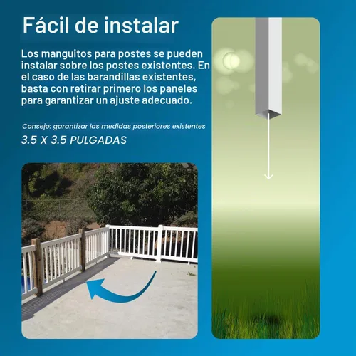 Vista 7 de Weatherables Funda de poste de 4 x 4 – Funda de vinilo resistente a la intemperie para exteriores para una durabilidad duradera y fácil instalación
