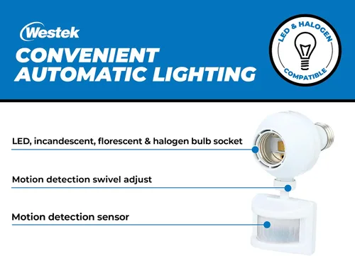 Vista 4 de Westek OMLC3BC-4 OMLC163BC Control de luz con detección de movimiento, blanco