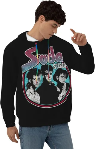 Vista 4 de Taijlao Soda Stereo Hoodie Casual Sweatshirt 3d Printed Pullover Outerwear With Pockets For Men'S