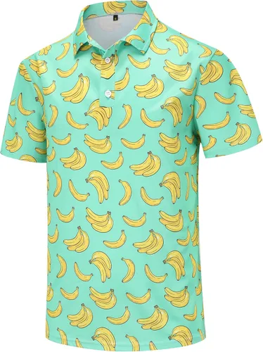Vista 49 de Camisas de golf para hombre, Dry Fit, camisa de golf de manga corta, divertidas camisas polo de golf