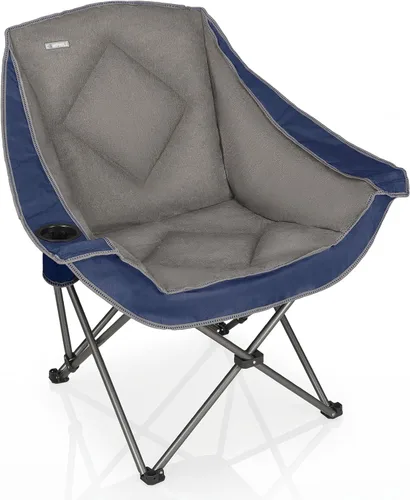 Vista 13 de Silla de Campamento Plegable CAMPHILL, Silla de Camping Portátil Extra Grande con Portavasos, Silla de Césped Resistente Acolchada para Camping